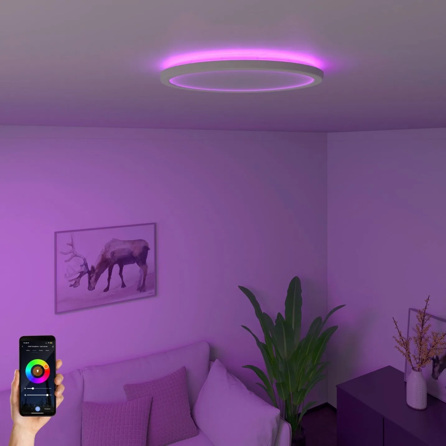 Lampen | Overige Smart plafondlamp wit 29,5 cm